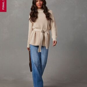 NWT…VICI….Ribbed Knit Belted Sweater…SzM